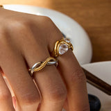 Soletta diamant tåredråpe gullring